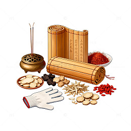 古风中药材插画设计素材