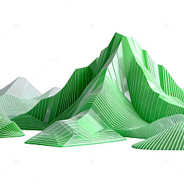 绿色抽象山景设计素材