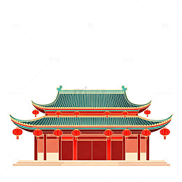 中国传统建筑插画