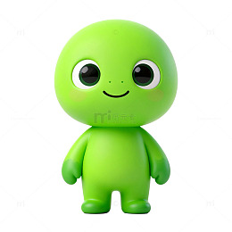 卡通绿色小生物形象设计