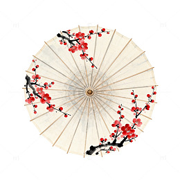 中国风梅花纸伞装饰图案