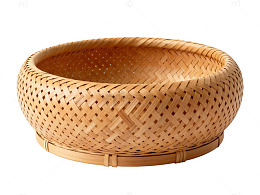 竹编圆形篮手工工艺品