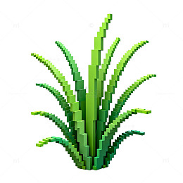 像素风格绿色植物插画