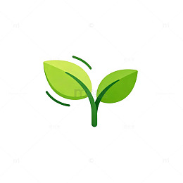 绿叶简约环保标志设计素材