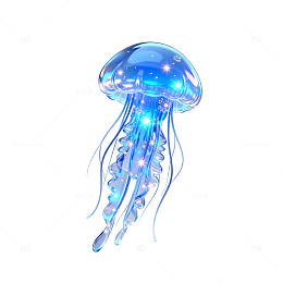 梦幻水母插画设计素材