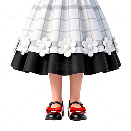 3D动漫风格少女裙装设计