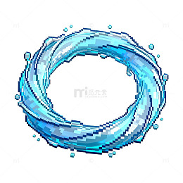 像素风格水波环图案