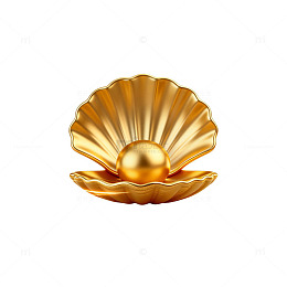 金色贝壳珍珠素材