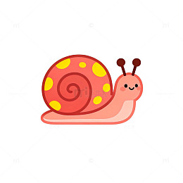 可爱卡通蜗牛插画素材