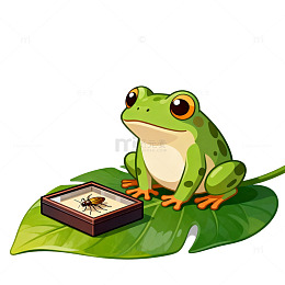 卡通青蛙昆虫插画