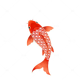 金鱼艺术插画设计素材
