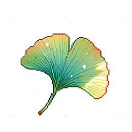 像素风银杏叶装饰图案插画
