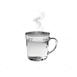简约透明热水杯静物