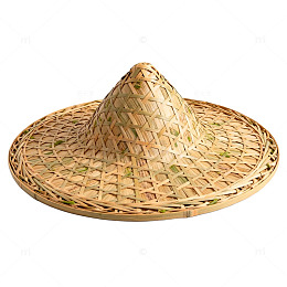 草编斗笠农民传统帽子