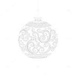 简约花纹圣诞球装饰设计素材