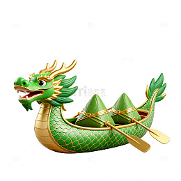 卡通龙舟粽子节日装饰素材