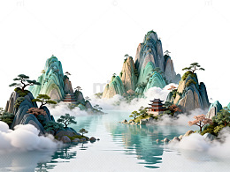 山水风景中国画水墨画