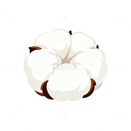 卡通风格棉花矢量插画
