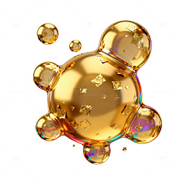 金色气泡炫彩背景设计素材