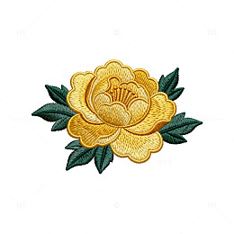 刺绣风格金色花朵图案