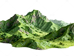 3D渲染山景模型