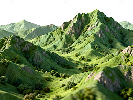绿色山峦风景图
