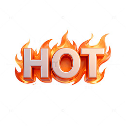 火焰字母HOT设计素材