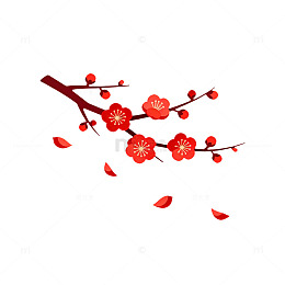 简约中国风梅花插画设计元素