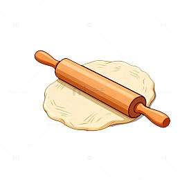 卡通擀面杖面团烘焙插图