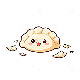 可爱卡通饺子插画素材