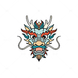 中国龙图案插画设计元素