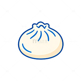 简约风格蒸饺图标设计元素