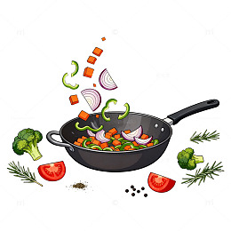 美食烹饪插画
