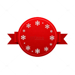 红色雪花节日标签设计