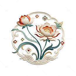 传统花卉剪纸艺术装饰画