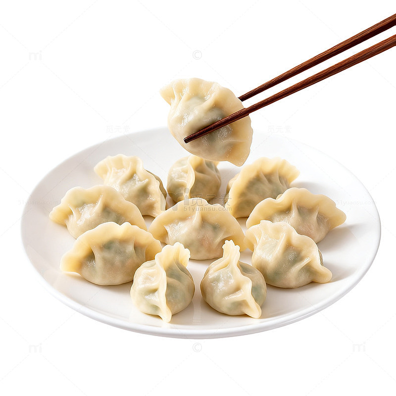 白色盘子饺子美食