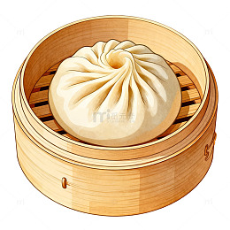 小笼包蒸笼插画