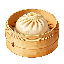 小笼包美食插画