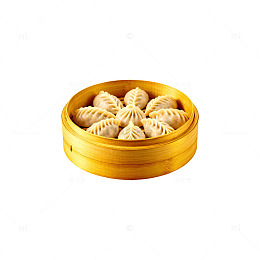 小笼包蒸笼美食片