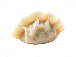 白色背景饺子特写片