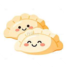 卡通饺子美食插画设计素材