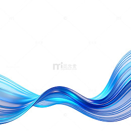 蓝色流动线条抽象设计素材