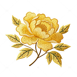 刺绣风格金黄色花朵图案