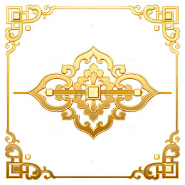 金色花纹装饰边框图案设计素材