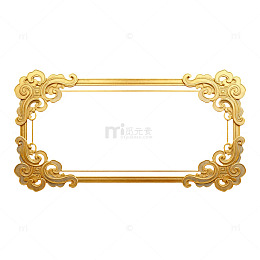 金色古典花纹相框装饰素材
