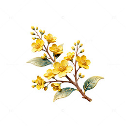 精致黄色花朵装饰物