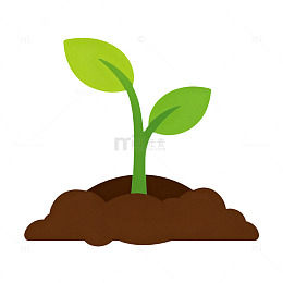 卡通绿植生长插画素材