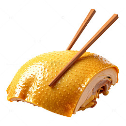 金黄鸡皮筷子夹食