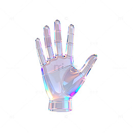 透明科技手掌模型3D渲染图
