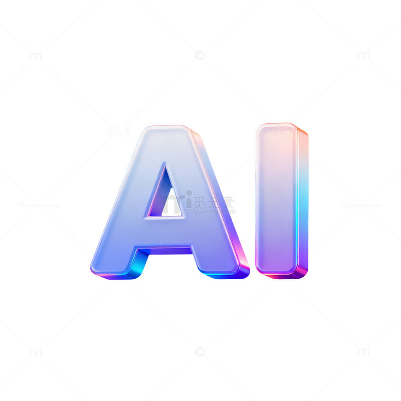 彩虹渐变字母艺术字设计
